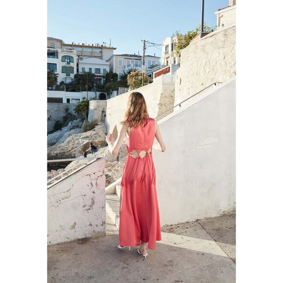 Anna Quan Josie Cut Out Maxi Dress Raspberry Size 0 NWT - Picture 3 of 10